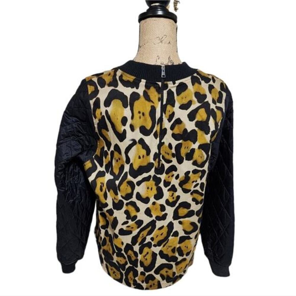 TELA Lieve Multi Leopard Print Pullover‎ Quilted Jacket Size Medium - Picture 8 of 12